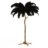 Hoge lamp met veren die luxe in elk interieur brengt!