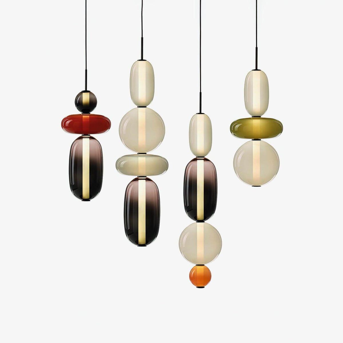 Moderne Hanglamp met Gekleurd Glas