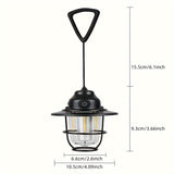 Vintage LED Campinglantaarn - Oplaadbaar en Duurzaam voor Buitenavonturen
