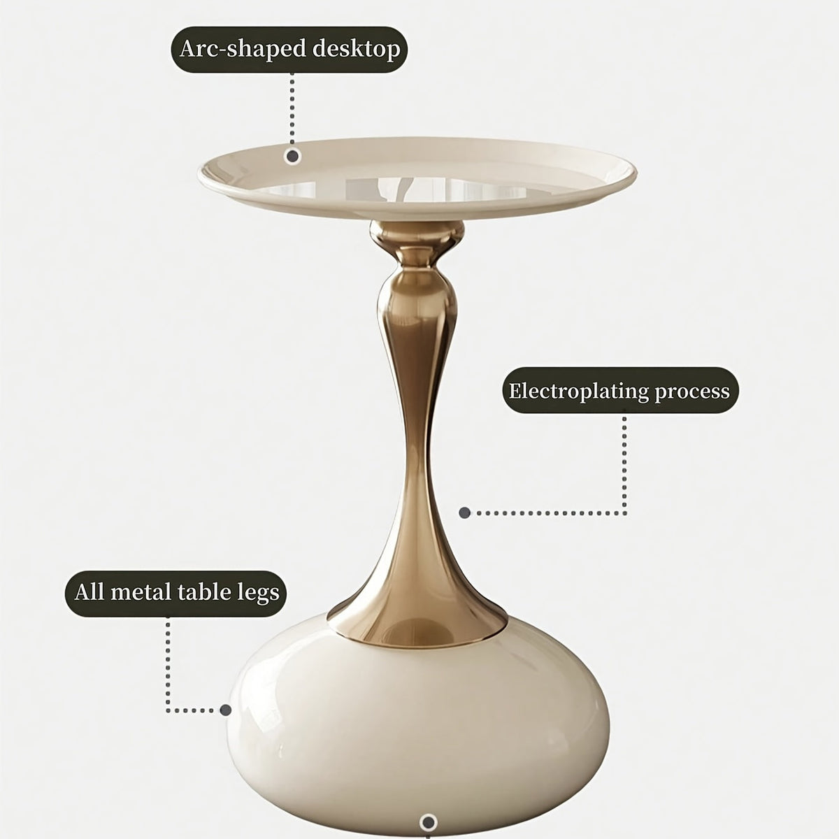Ningqin Gouden-Witte Zijkast – Compact en Chic Design
