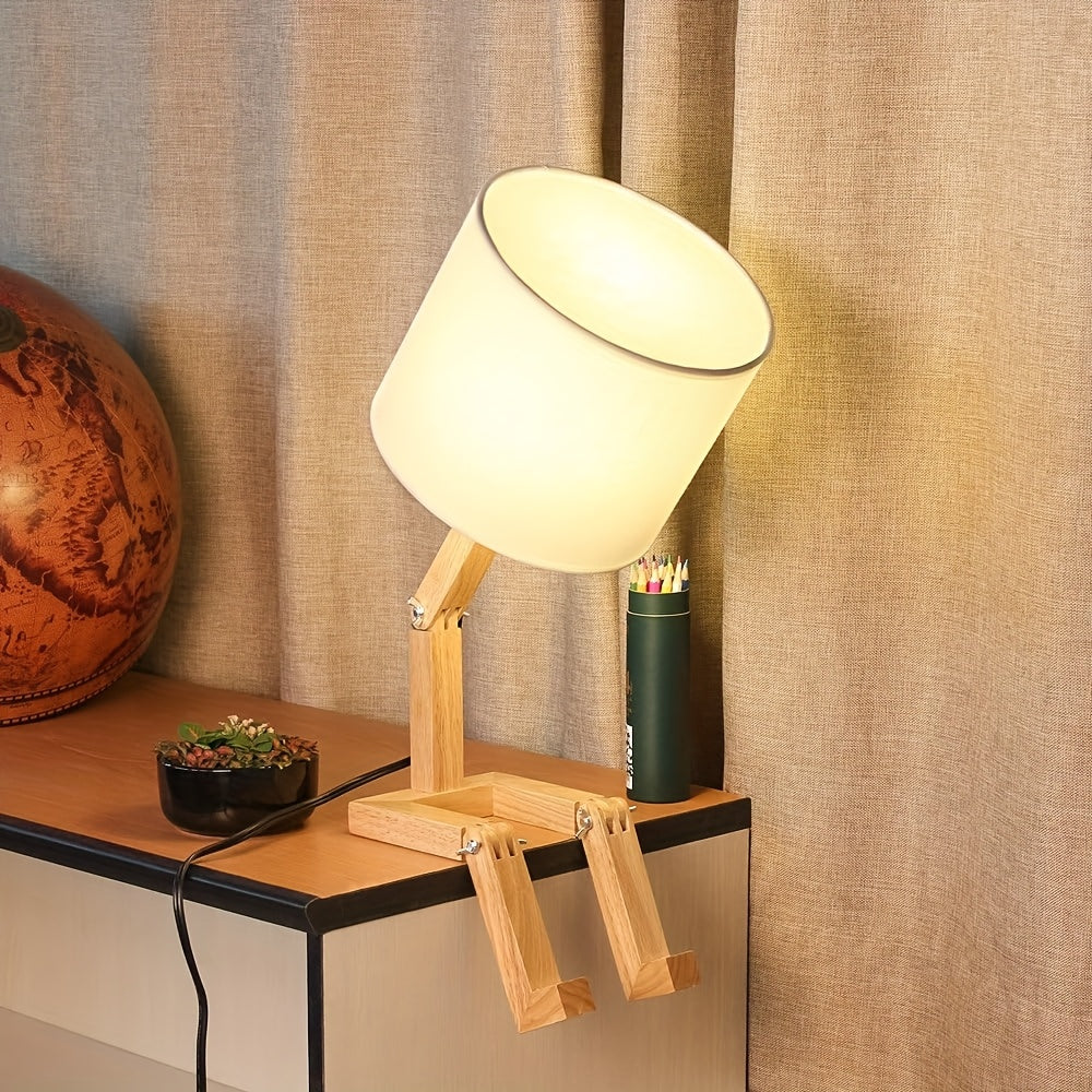 Moderne Houten Tafellamp – Flexibel Design en Sfeervolle Verlichting