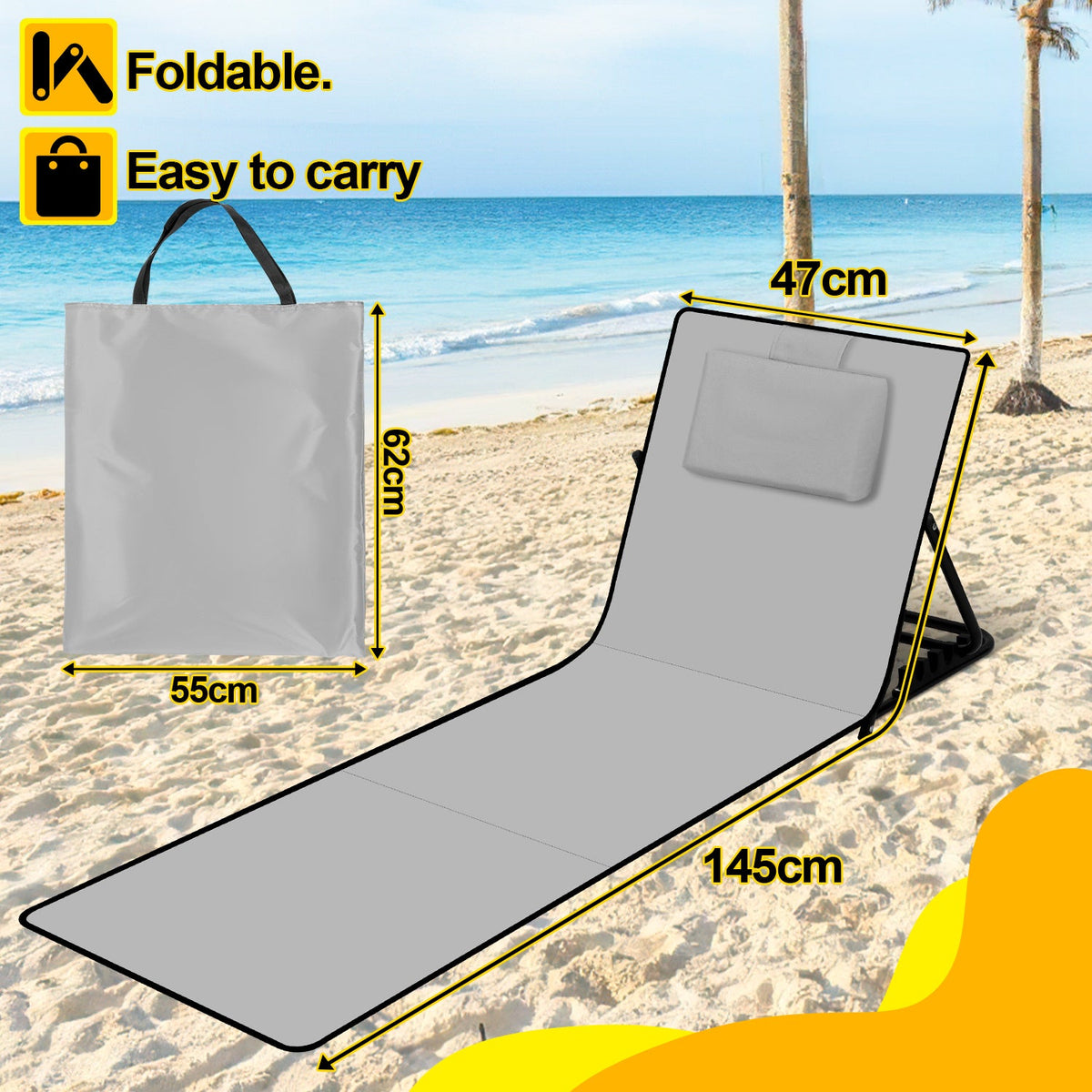 RelaxMate Draagbaar Strandbed – Comfort en Gemak Onderweg