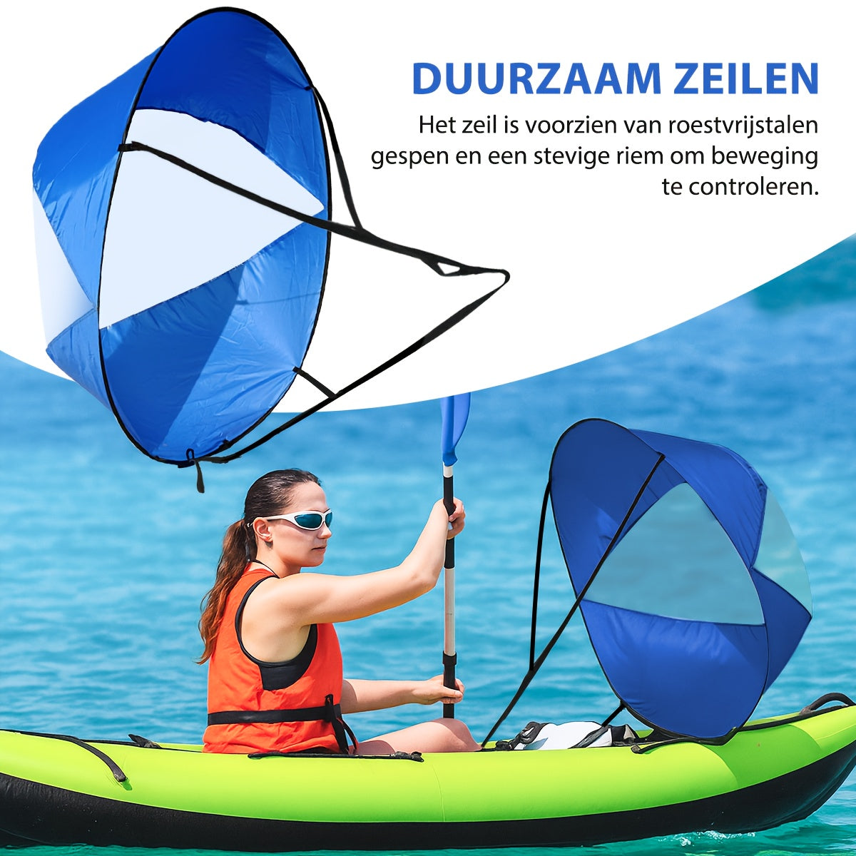 SpeedSail Opvouwbaar Kajakzeil – Efficiënt en Makkelijk in Gebruik