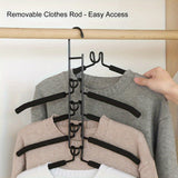 Multilaagse Kledinghangers Set – 5-in-1 Ruimtebesparende Organizer met Antislip Schuimkussentjes