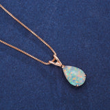 Minimalistische Druppel-Opal-Hanger-Halsketting – Selina