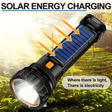 SolarBeam LED Zaklamp - Oplaadbaar met Zonnepaneel & USB