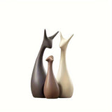 Keramische Hert Beeld Set – Luxe Decor voor Woonkamer en Kantoor