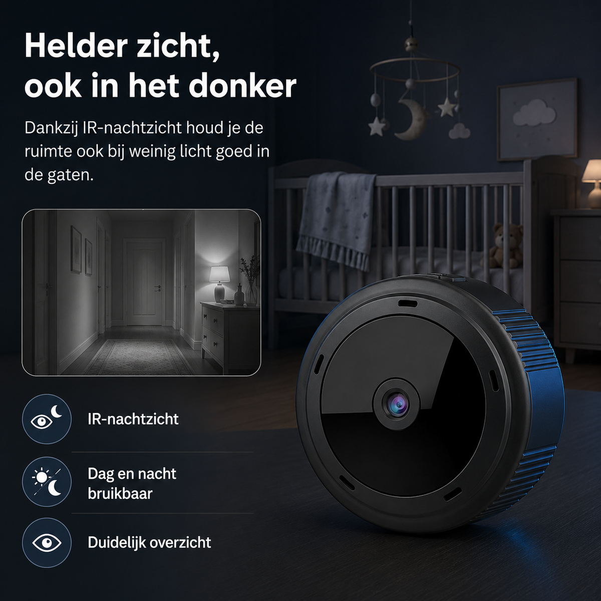Mini WiFi Camera 1080P HD IR Nachtzicht Beveiligingscamera Babyfoon