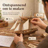 Klassiek Houten Zeilschip Model – Gedetailleerde 3D Puzzel voor Schepenliefhebbers