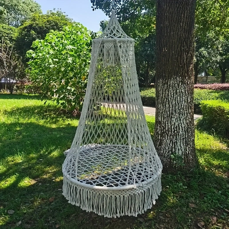BohoSwing Handgeweven Hangstoel – Relaxte Bohemian Vibes