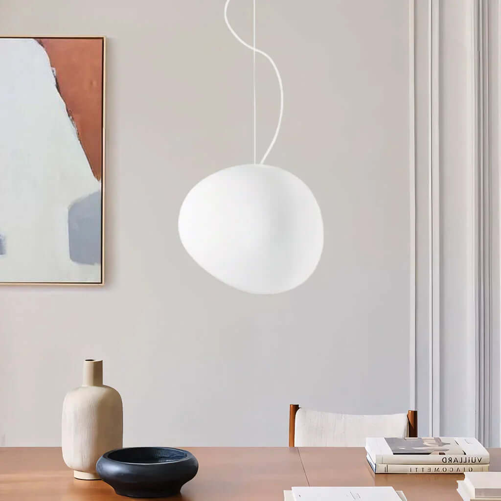 Witte Kiezel Hanglamp - Modern & Minimalistisch