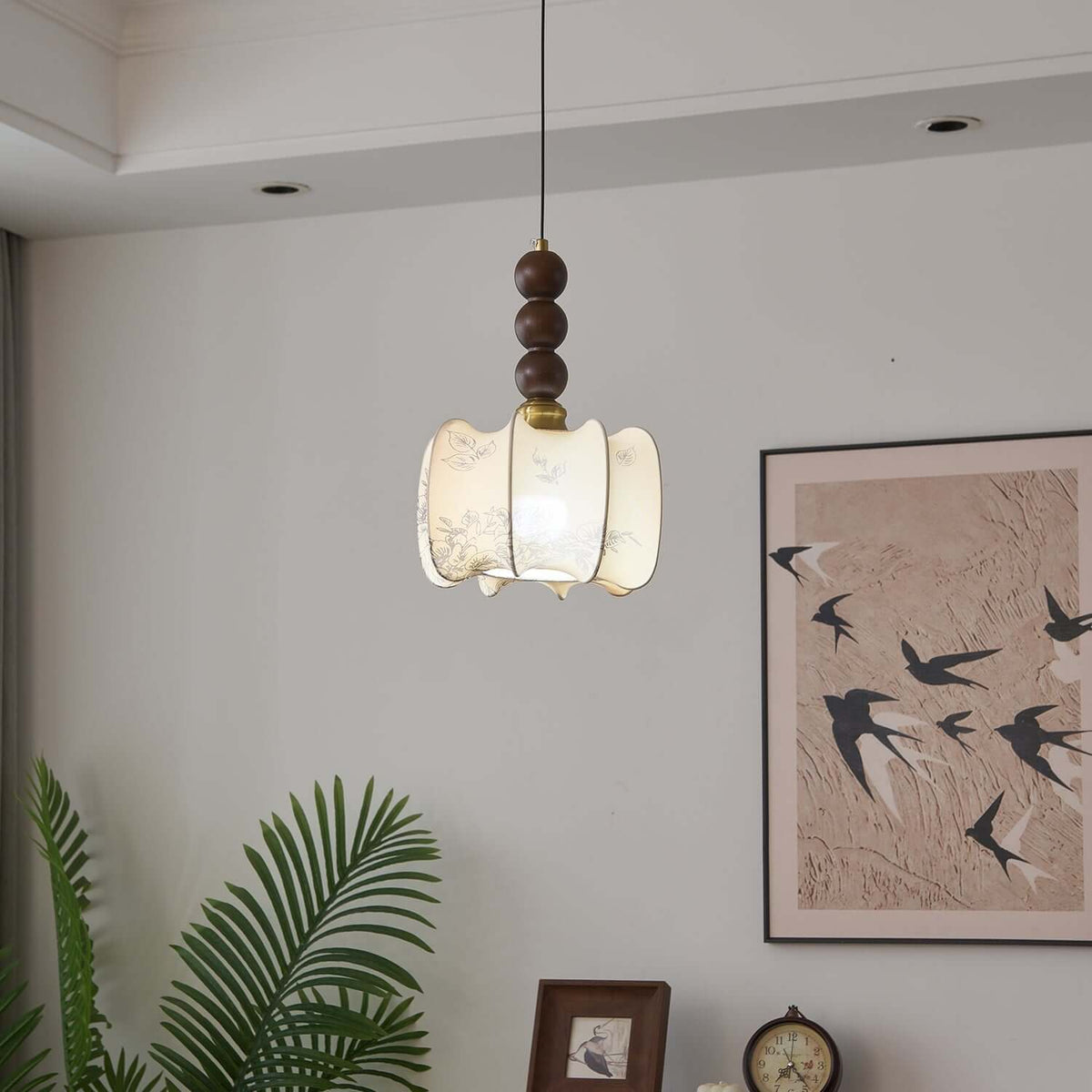 Hanglamp met Glas - Hout & Metaal