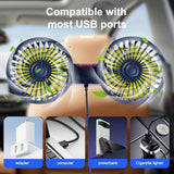 Draagbare Dubbele Autoventilator – 5-Blad 360° Draaibaar Ultra-Stil
