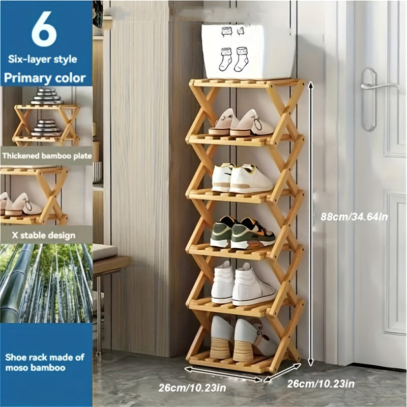 Functioneel Bamboe Schoenenrek – Compact en Flexibel voor Kleine Ruimtes