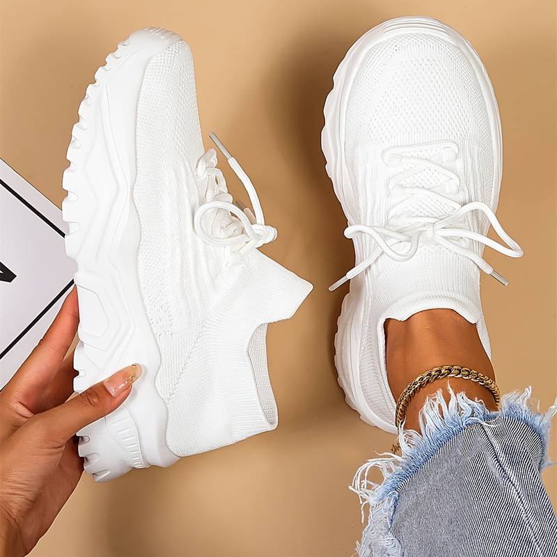 Femke | Trendy Orthopedische Sneaker | Comfortabele Dames Sneakers Geheugenschuim Zool | Voetboogondersteuning & Schokabsorptie | Ideaal voor Wandelen & Dagelijks Gebruik | Superieure Grip | Maten 36-42 | Wit Zwart Beige Roze