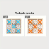Houten XOXO Bordspel – Klassiek Boter-Kaas-en-Eieren Strategiespel