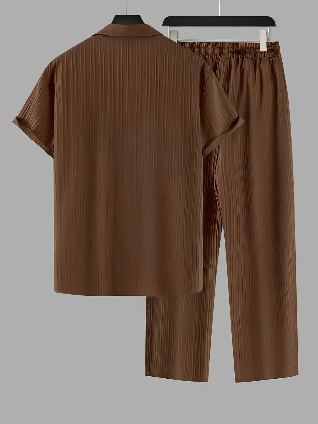 Heren Tweedelige Set | Gestreept Overhemd & Trekkoord Broek | Casual & Comfortabel