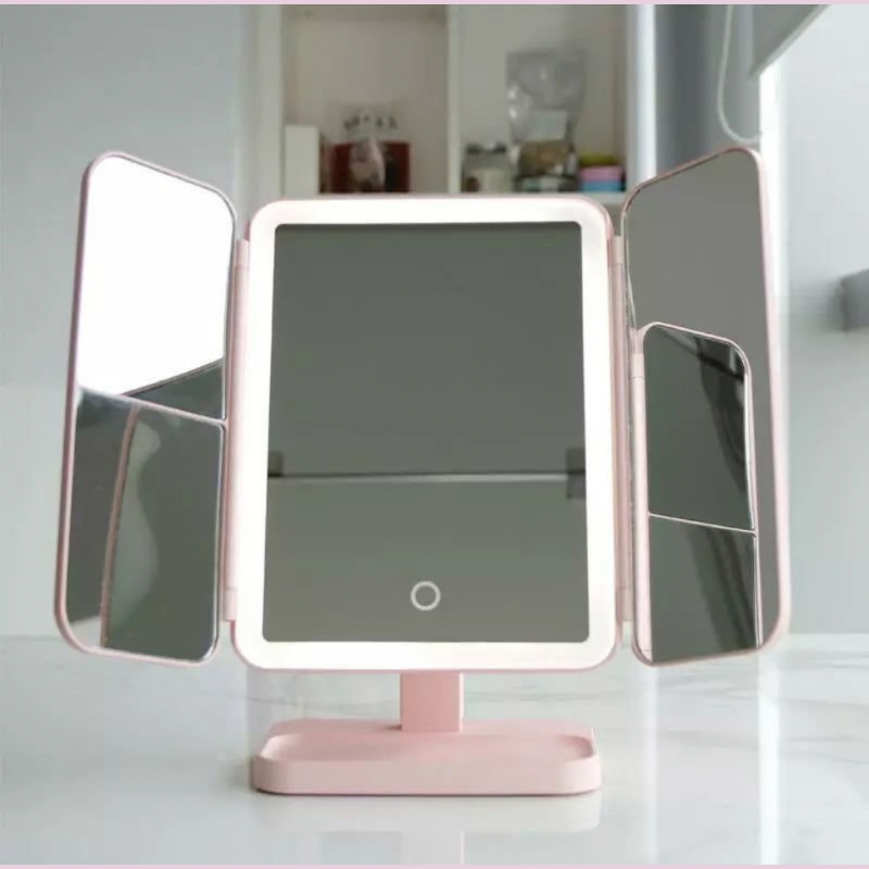 Beauty Mirror | Trifold Make-up Spiegel met driekleurige LED verlichting