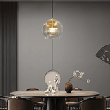 Moderne Aluminium-Glas-Hängeleuchte – LumaLite