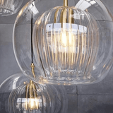 Moderne Aluminium-Glas-Hängeleuchte – LumaLite