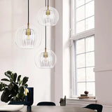 Moderne Aluminium-Glas-Hängeleuchte – LumaLite
