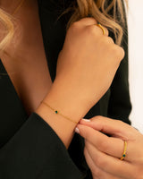 Ronde Edelsteen-Geboortesteen-Armband