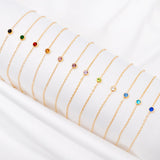Ronde Edelsteen-Geboortesteen-Armband