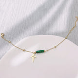 Natuurlijke Malachiet Ster Hanger Oorbellen, Halsketting en Armband – Maria