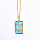 Zirkonia Verguld Tarot-Druppel-Hanger-Halsketting – Amara
