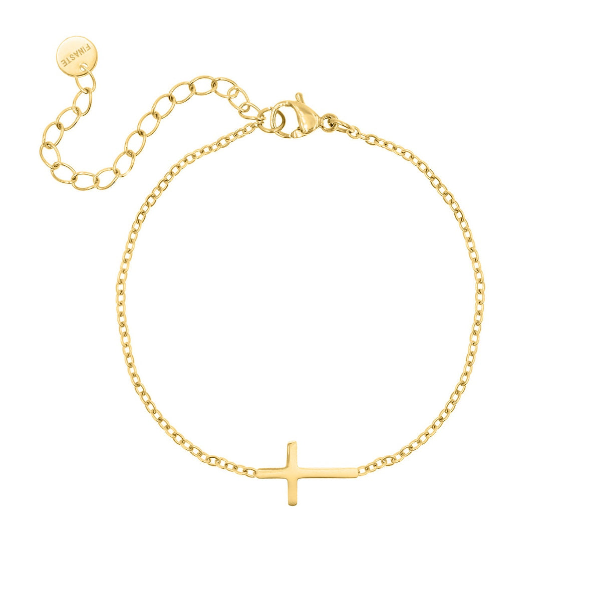 Gouden en zilveren kruisarmband