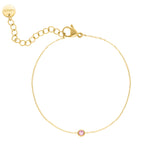 Ronde Edelsteen-Geboortesteen-Armband