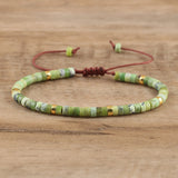 Vlechtarmband met 2,4 mm Natuurlijke Steen Rollen – Seraphina