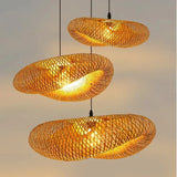 Handgeweven bamboe hanglamp in boho stijl