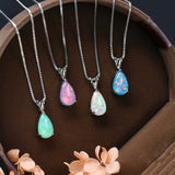Minimalistische Druppel-Opal-Hanger-Halsketting – Selina