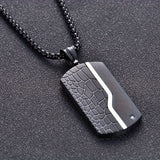 Heren Ketting | Roestvrij Staal | Zwarte Vintage Hanger
