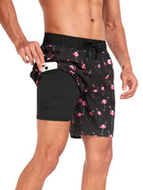 Heren Zwembroek | Tropisch Flamingo Design | Sneldrogend