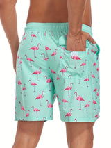 Heren Zwembroek | Tropisch Flamingo Design | Sneldrogend