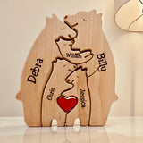 Houten Berenfamilie Decor | Personaliseerbaar & Uniek