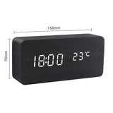 Wekker - Houtlook LED Display - Spraakbesturing & Temperatuur