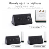 Wekker - Houtlook LED Display - Spraakbesturing & Temperatuur