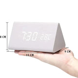 Wekker - Houtlook LED Display - Spraakbesturing & Temperatuur