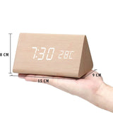 Wekker - Houtlook LED Display - Spraakbesturing & Temperatuur