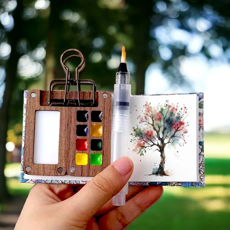 Mobiele Aquarelverfset met 24 Kleuren – Nu 1 kopen, 1 gratis!