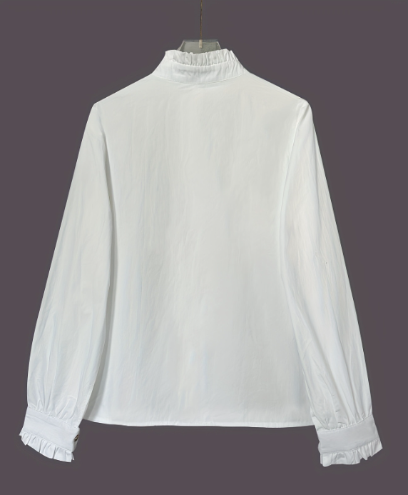 Chique Witte Damesblouse met Gouden Knopen – Isalie