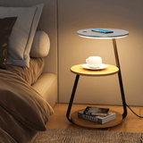 Moderne Bijzettafel – Duurzaam Stalen Frame met Steen- of Houten Afwerking