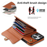 Lederen schoudertas met draagtas en lanyard voor de iPhone