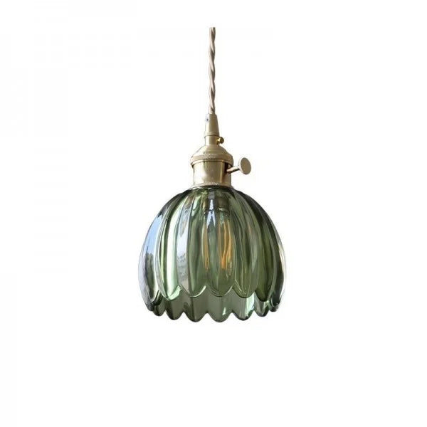 Japanse Retro Glazen Bloem Hanglamp | Elegante Bloemvormige Hanglamp Glas | Warme Sfeerverlichting | Hoogwaardige Materialen | Moderne en Retro Stijlcombinatie | Interieur Design Eyecatcher | Eenvoudige Installatie