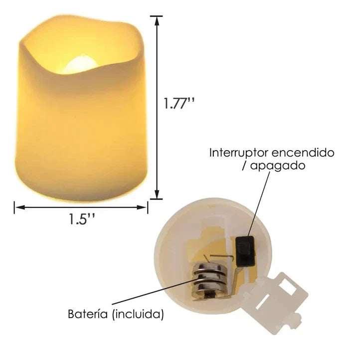Set van 24 LED Vlamloze Kaarsen - GlowFlicker