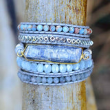 Helende Blauwe Topaas-Wikkelarmband – Aurina