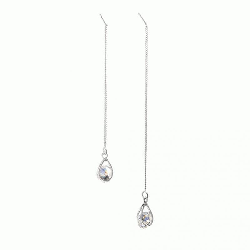 Lange Druppel-Strass-Oorbellen – Isalyn